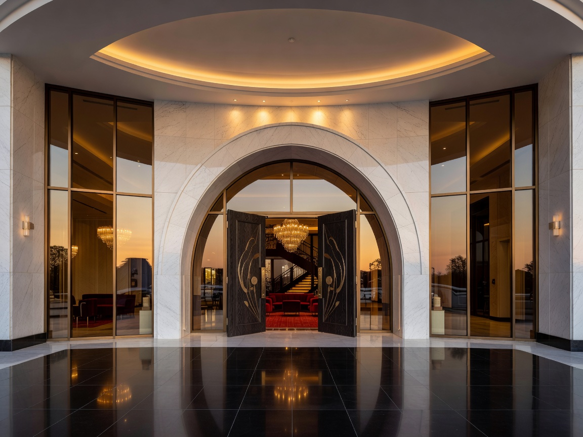 The elegant entrance to a resort theatre and entertainment venue